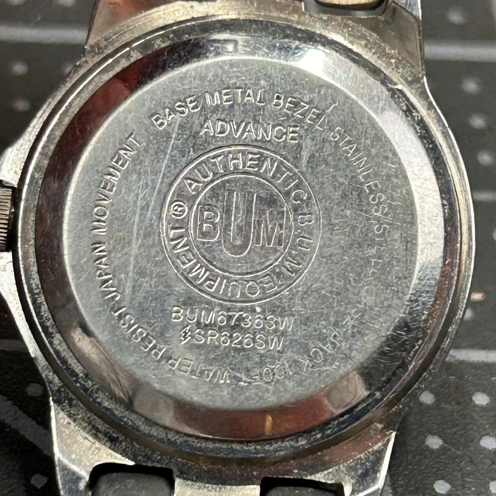 B.U.M. Equipment Mens Blue Sunburst‎ Dial Watch Silver Link Band BUM67363W 25mm